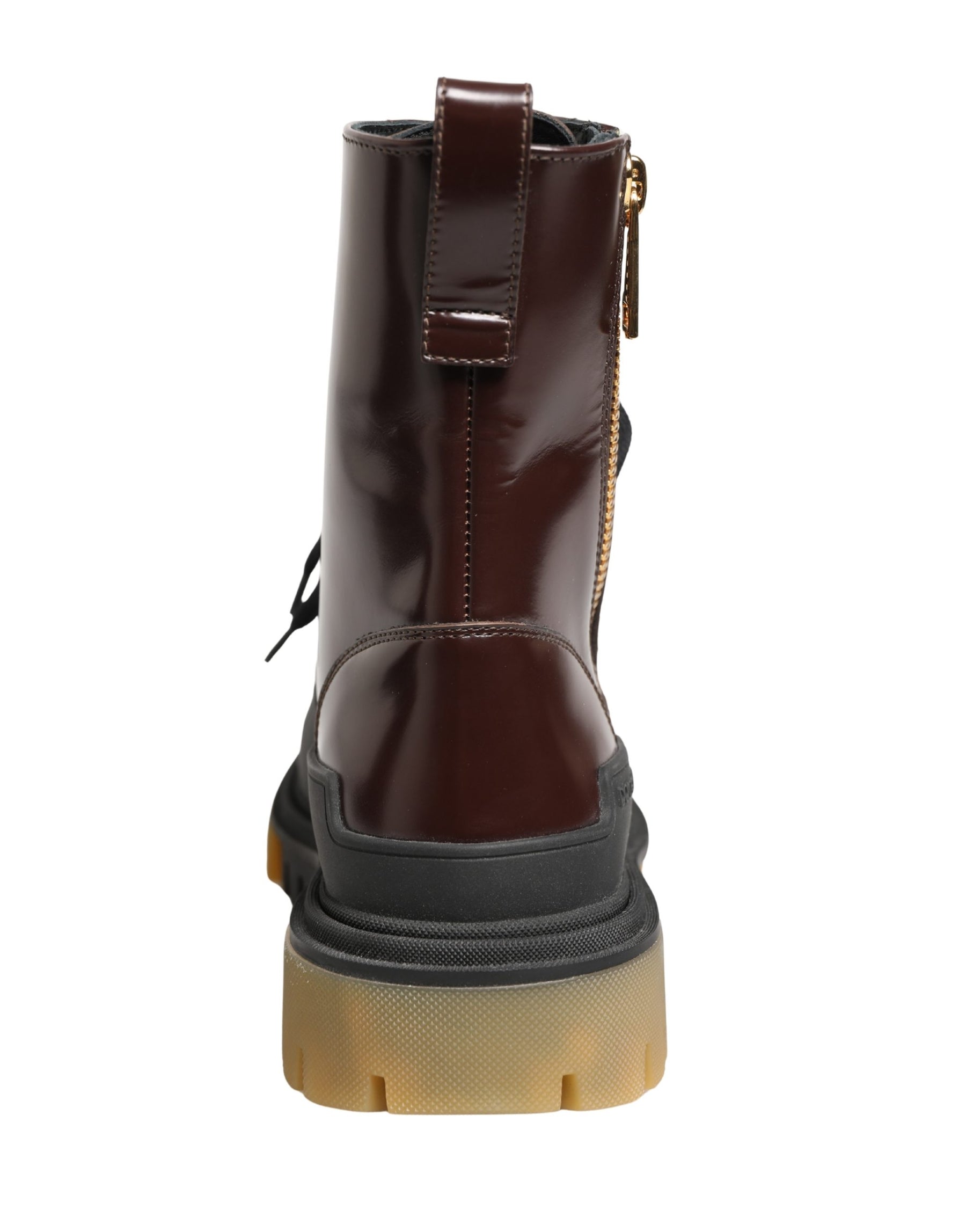 Dolce & Gabbana Maroon Leather Lace Up Biker Boots Shoes | Regal Royce