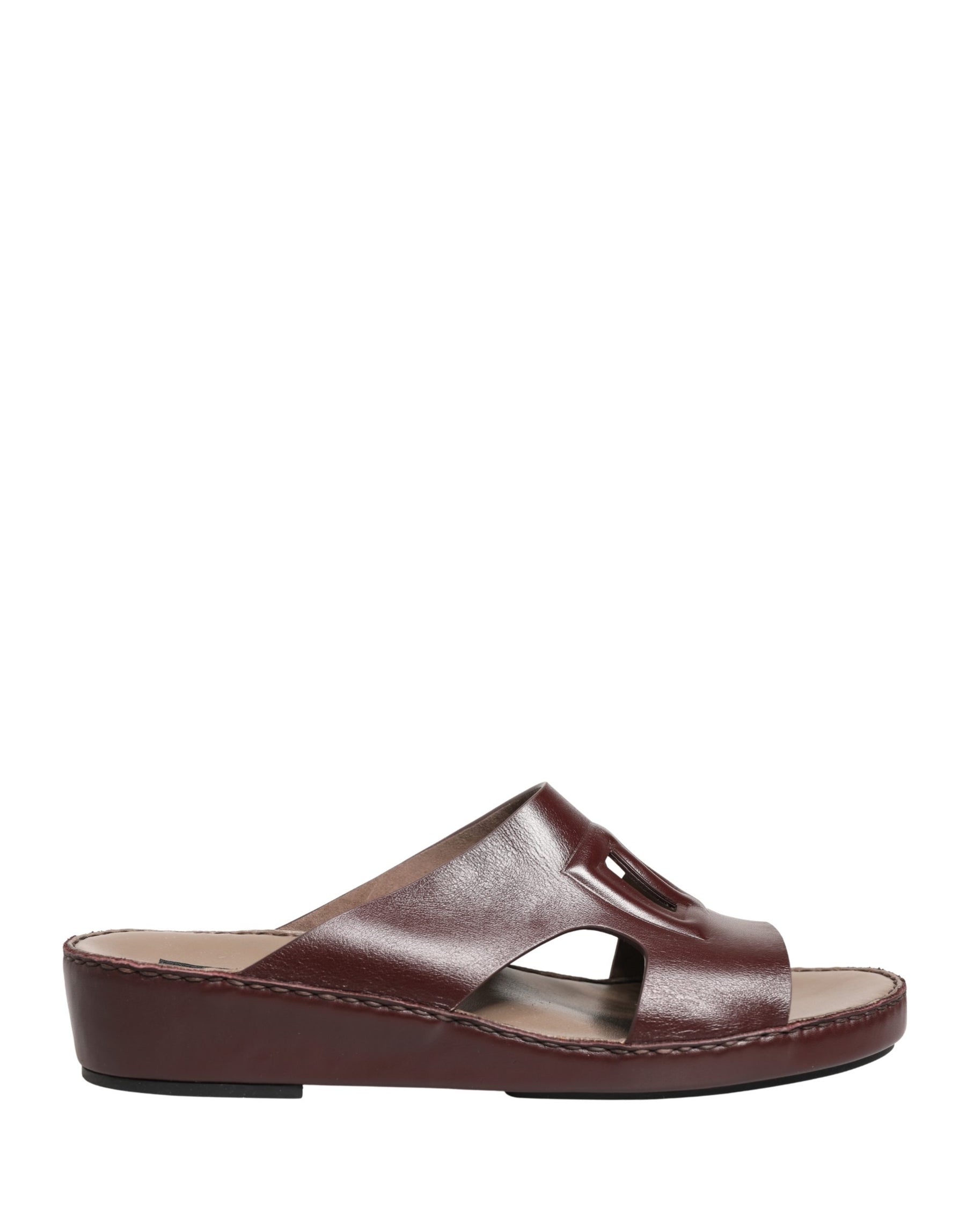 Dolce & Gabbana Maroon Leather Cutout DG Logo Sandals Shoes | Regal Royce