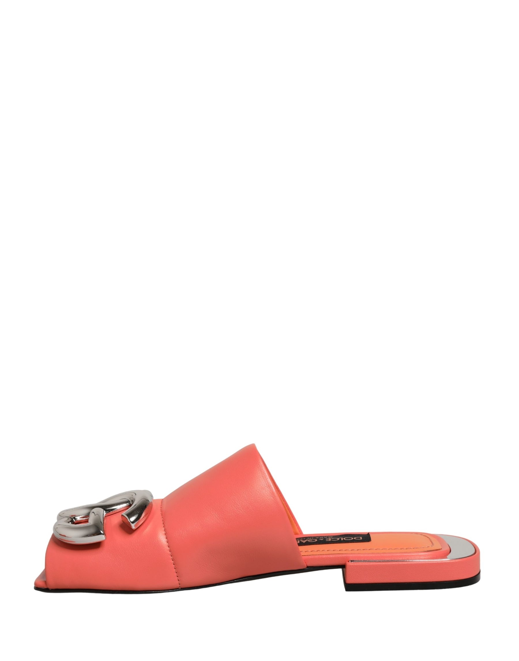 Dolce & Gabbana Orange DG Logo Leather Flats Sandals Shoes | Regal Royce