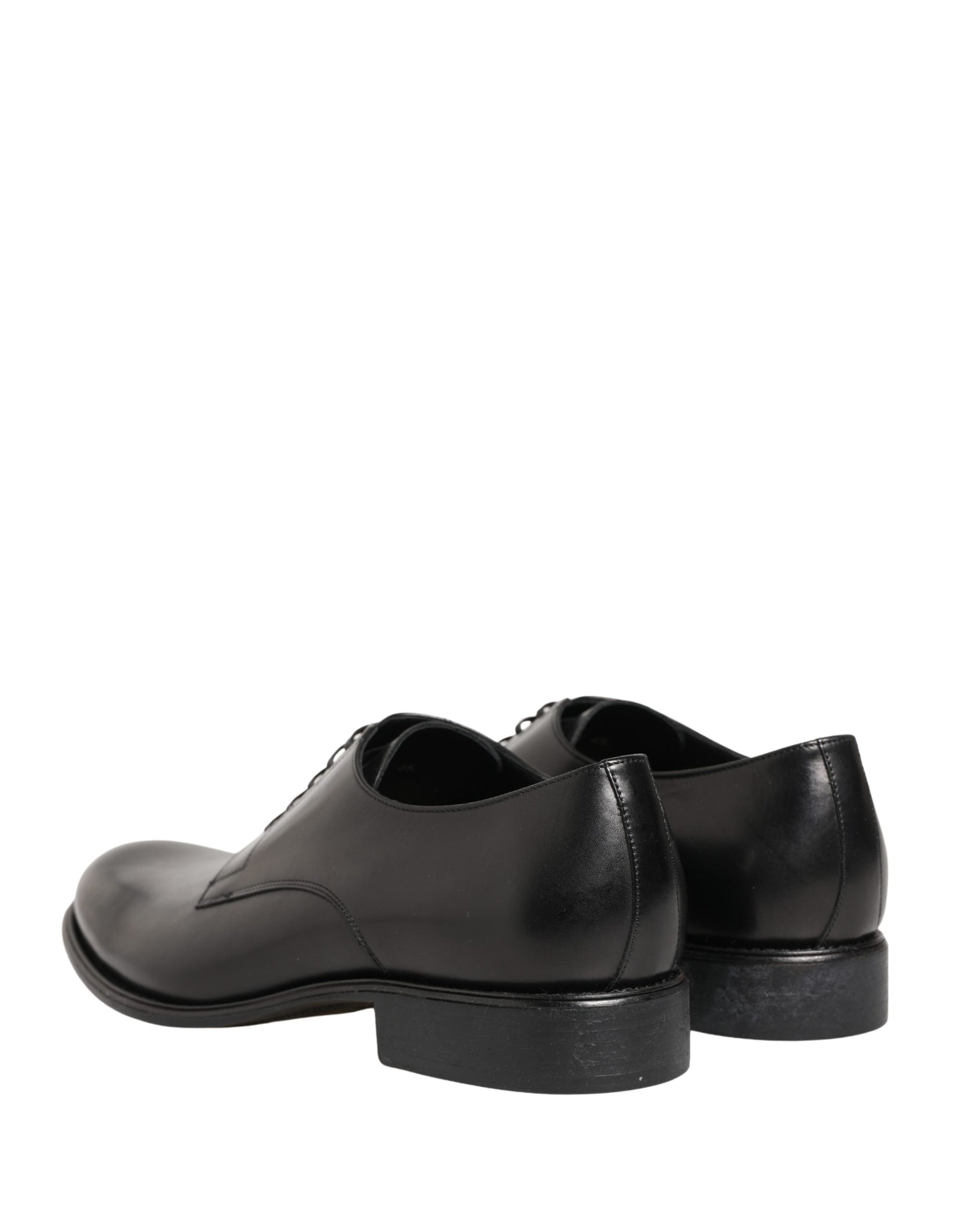 Dolce & Gabbana Black Calfskin Leather Derby Men Dress Shoes | Regal Royce