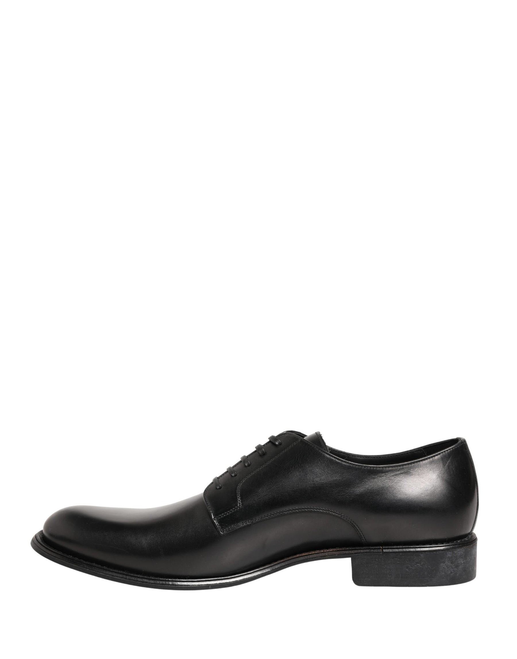 Dolce & Gabbana Black Calfskin Leather Derby Men Dress Shoes | Regal Royce