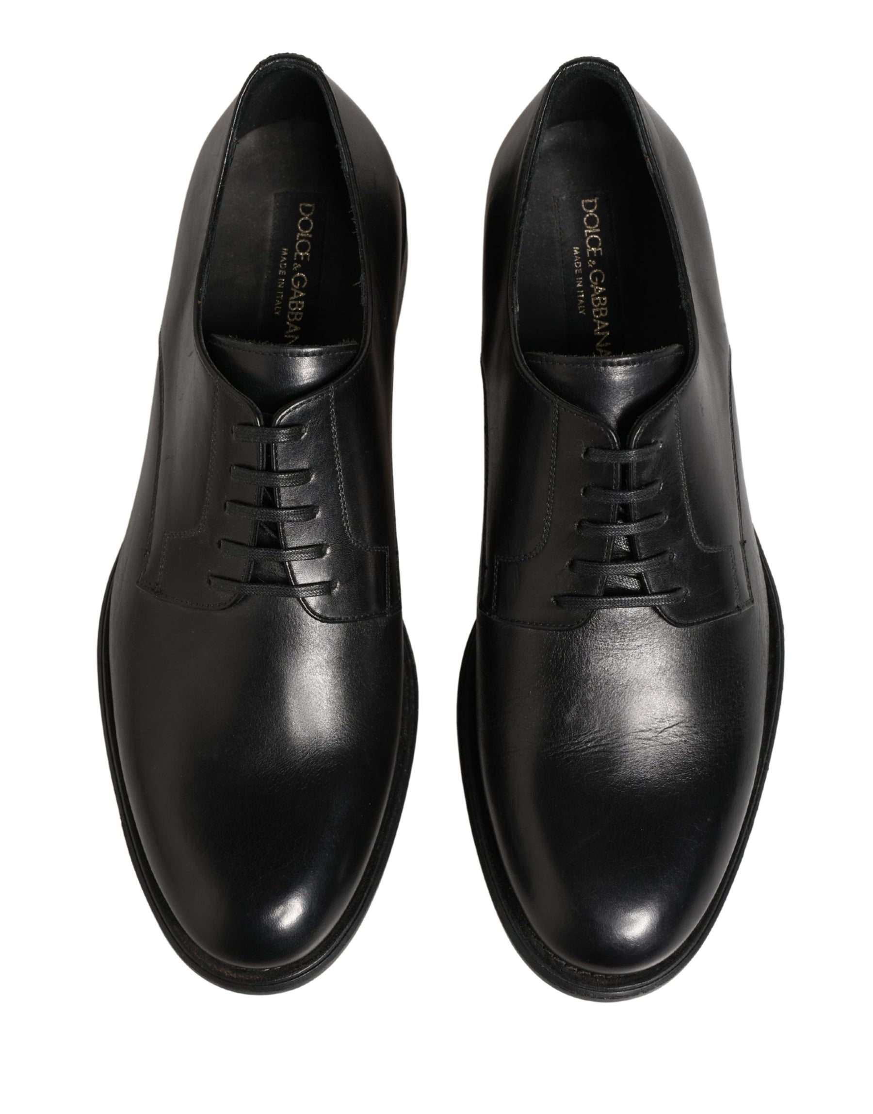 Dolce & Gabbana Black Calfskin Leather Derby Men Dress Shoes | Regal Royce