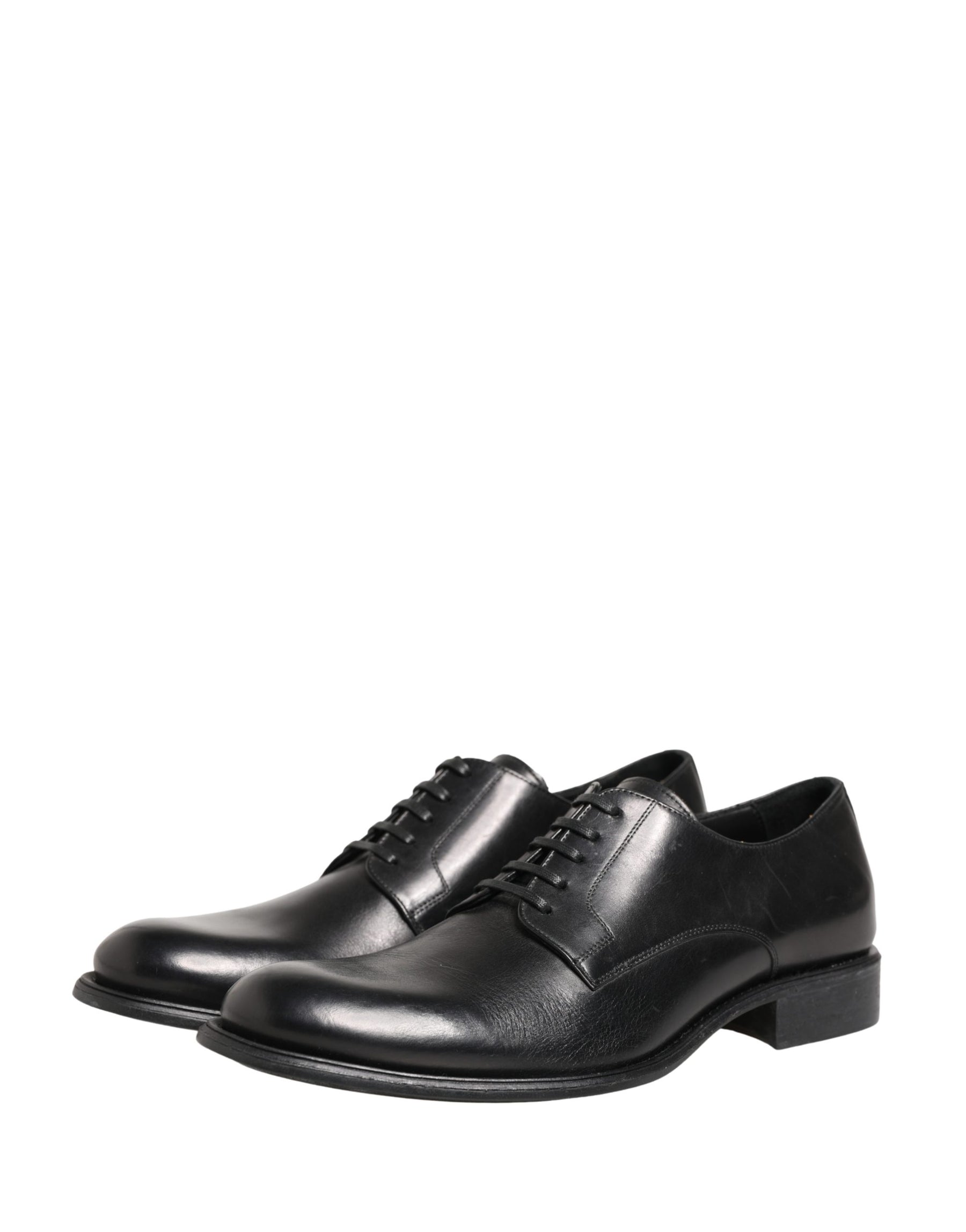 Dolce & Gabbana Black Calfskin Leather Derby Men Dress Shoes | Regal Royce