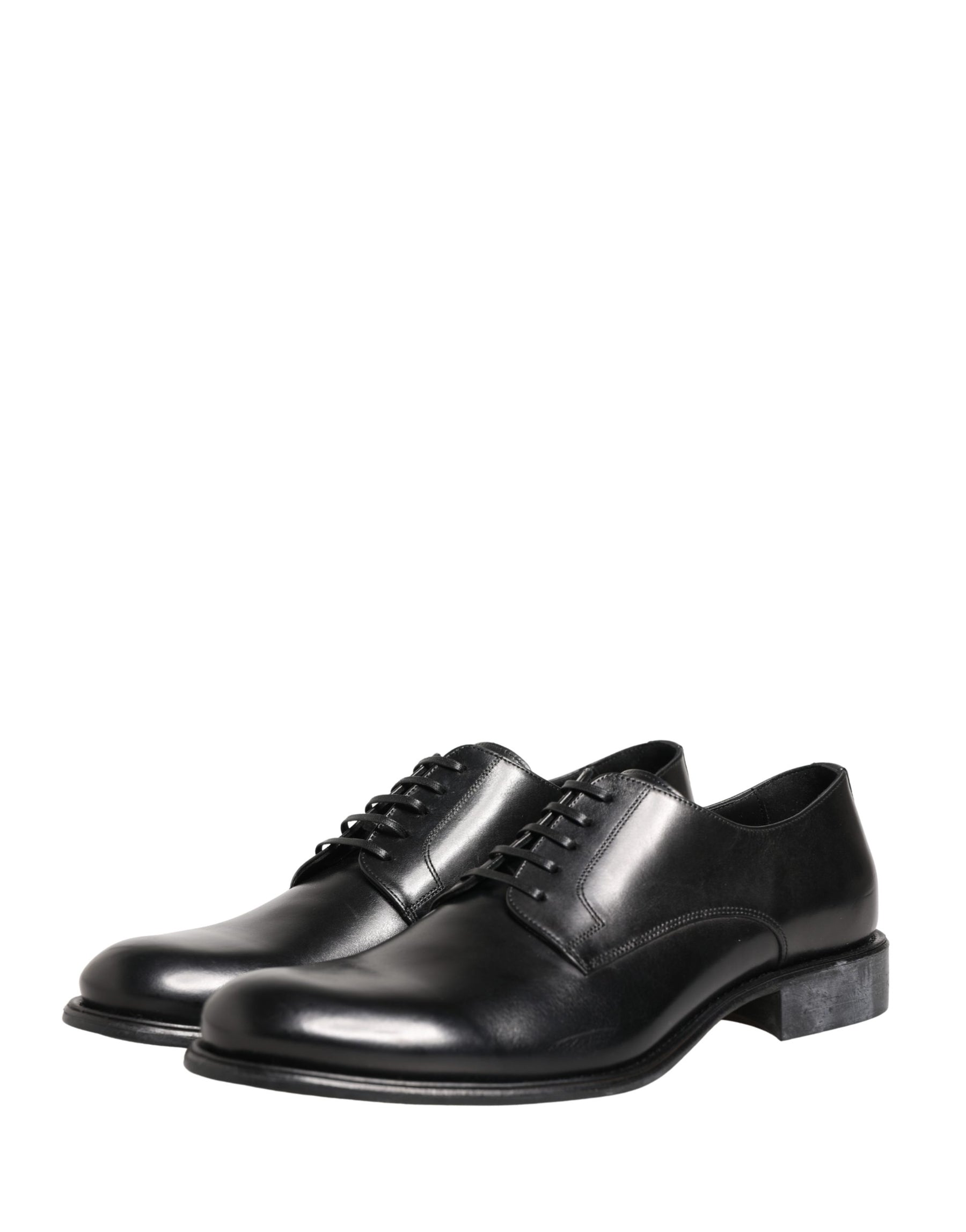 Dolce & Gabbana Black Calfskin Leather Derby Men Dress Shoes | Regal Royce