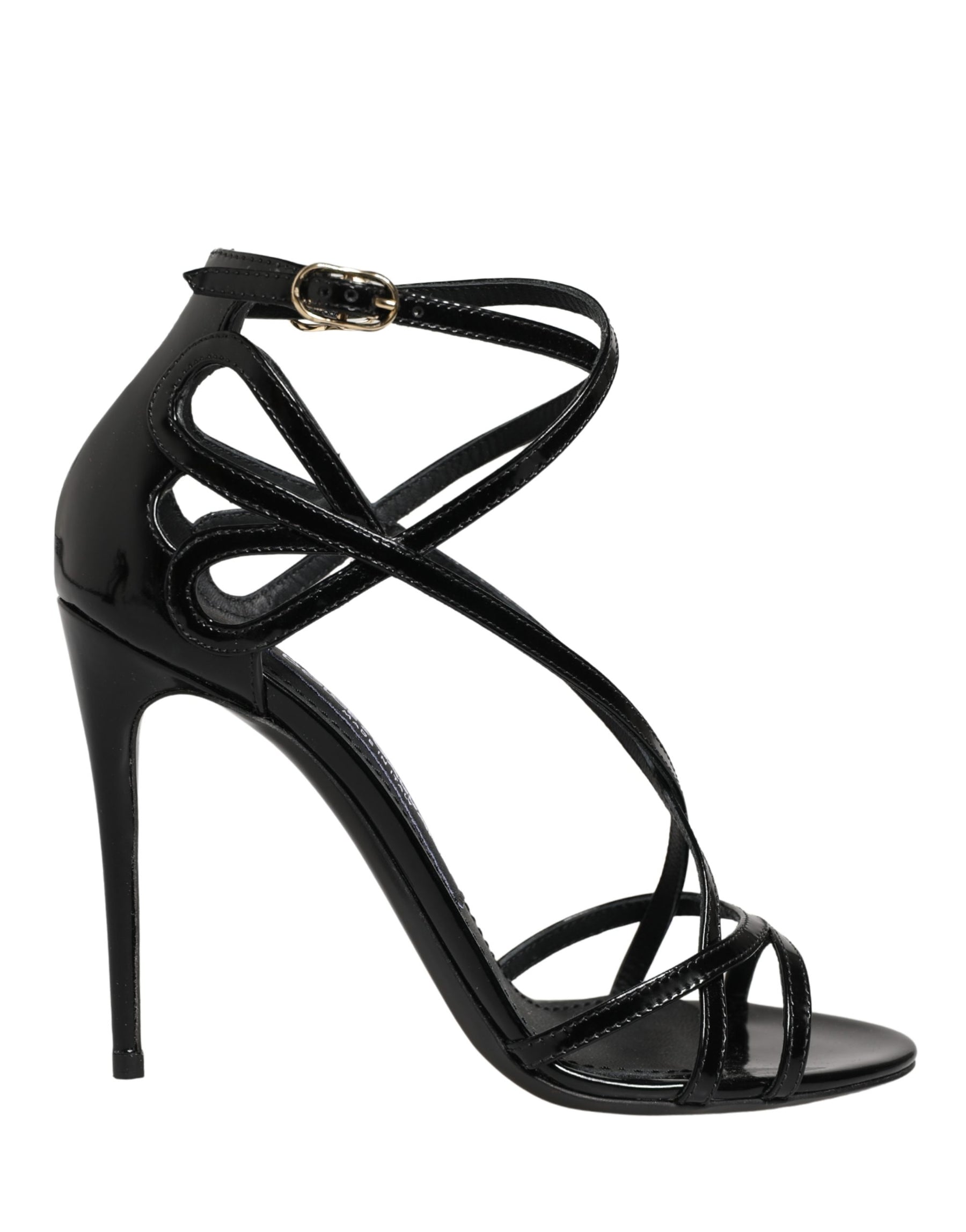 Dolce & Gabbana Black Leather Stiletto Heel Sandals Shoes | Regal Royce