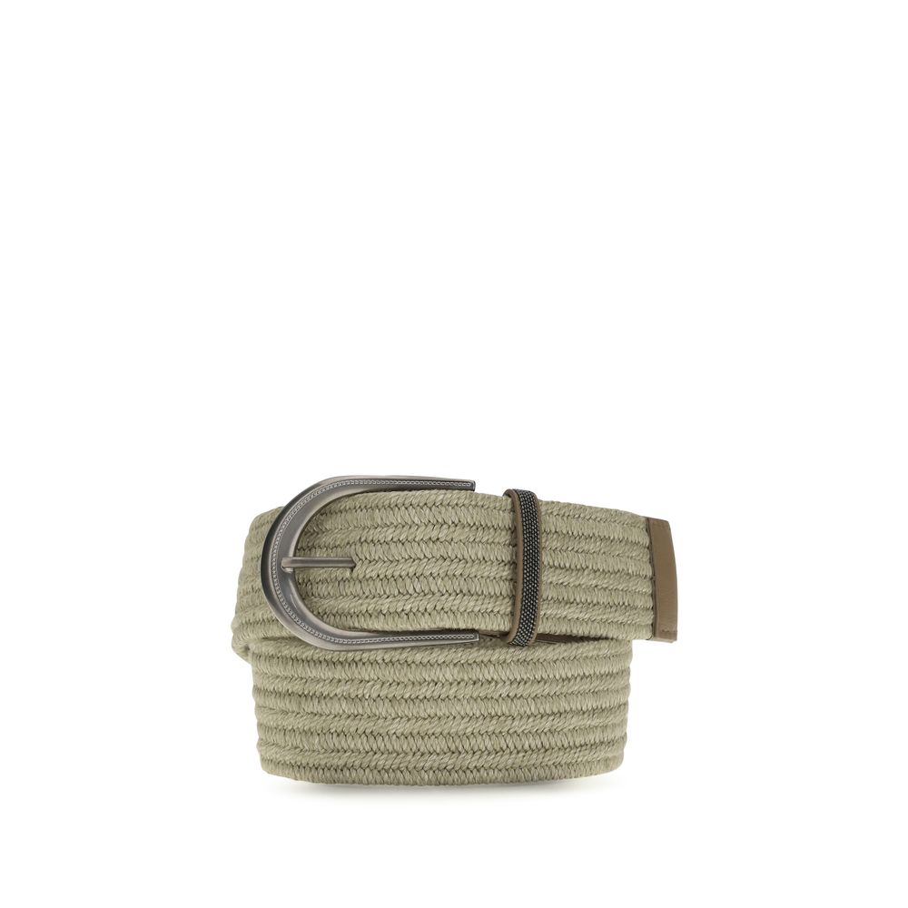 Brunello Cucinelli Beige Linen Regular Belt | Regal Royce