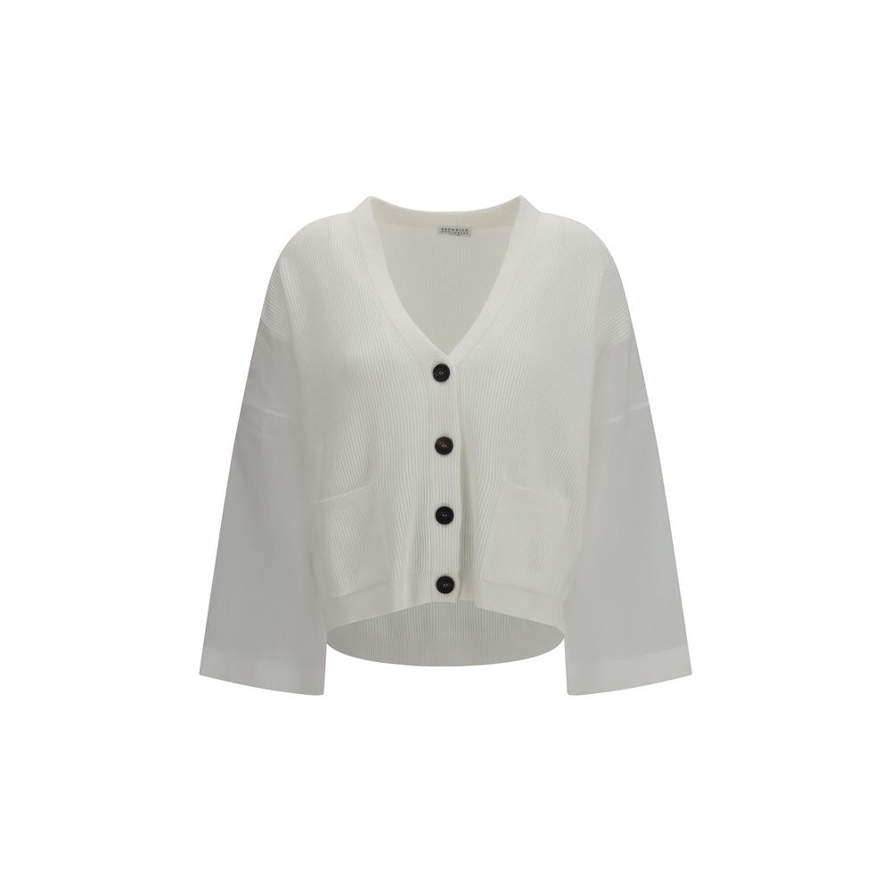 Brunello Cucinelli White Cotton Cardigan | Regal Royce
