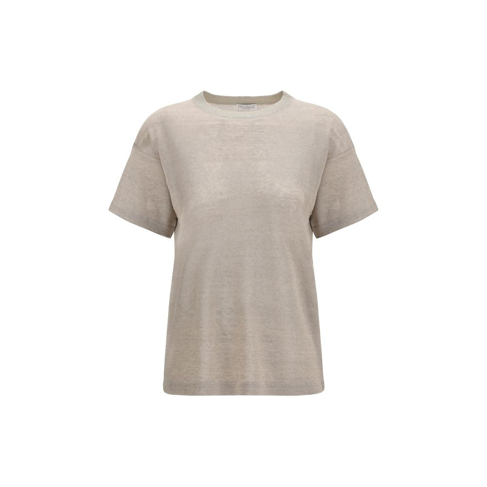 Brunello Cucinelli Beige Linen T-Shirt | Regal Royce