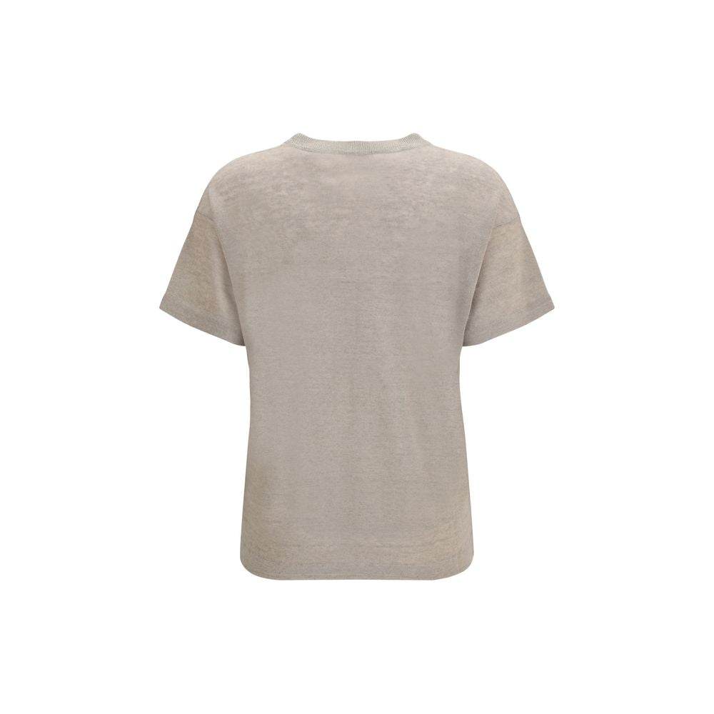 Brunello Cucinelli Beige Linen T-Shirt | Regal Royce