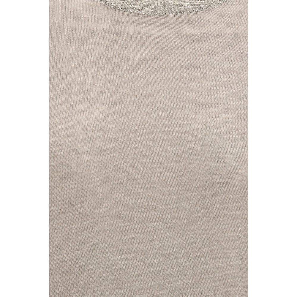 Brunello Cucinelli Beige Linen T-Shirt | Regal Royce