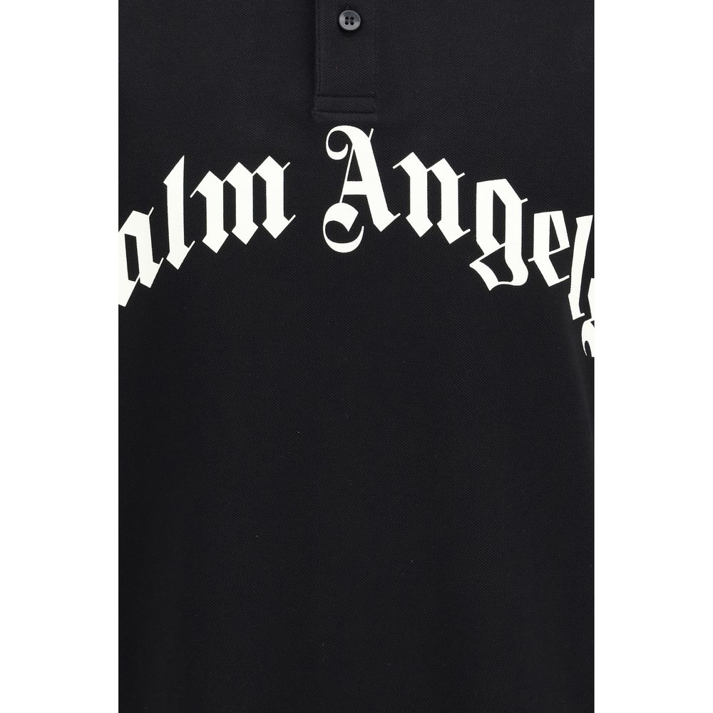 Palm Angels Black Cotton Polo Shirt | Regal Royce