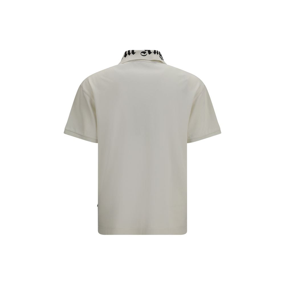 Palm Angels White Cotton Polo Shirt | Regal Royce