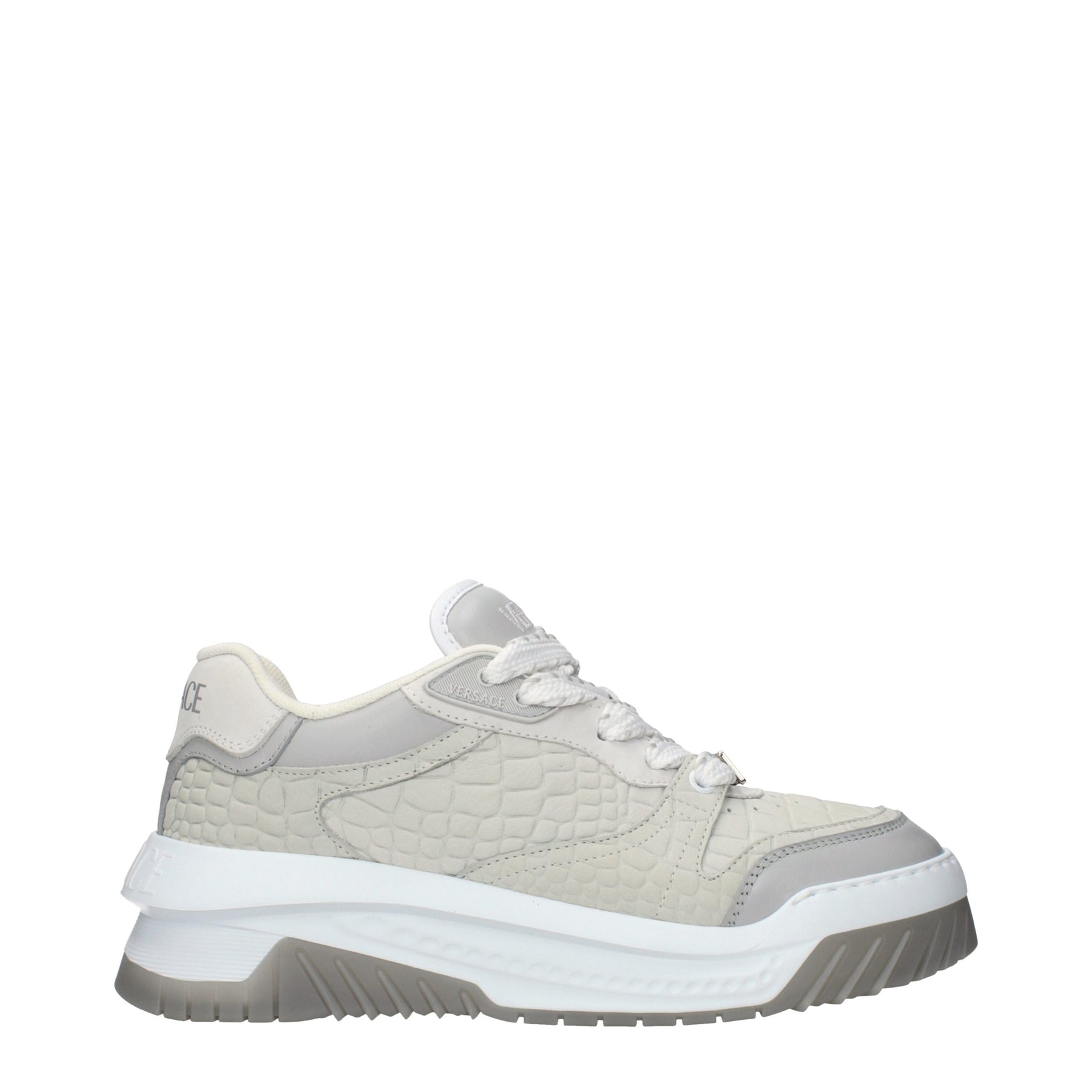Versace Gray Leather Low Top Sneakers | Regal Royce