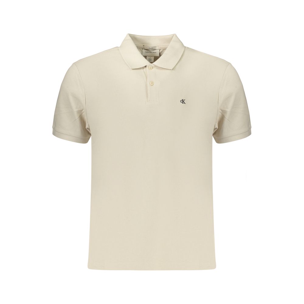 Calvin Klein Beige Cotton Mens Polo Shirt | Regal Royce