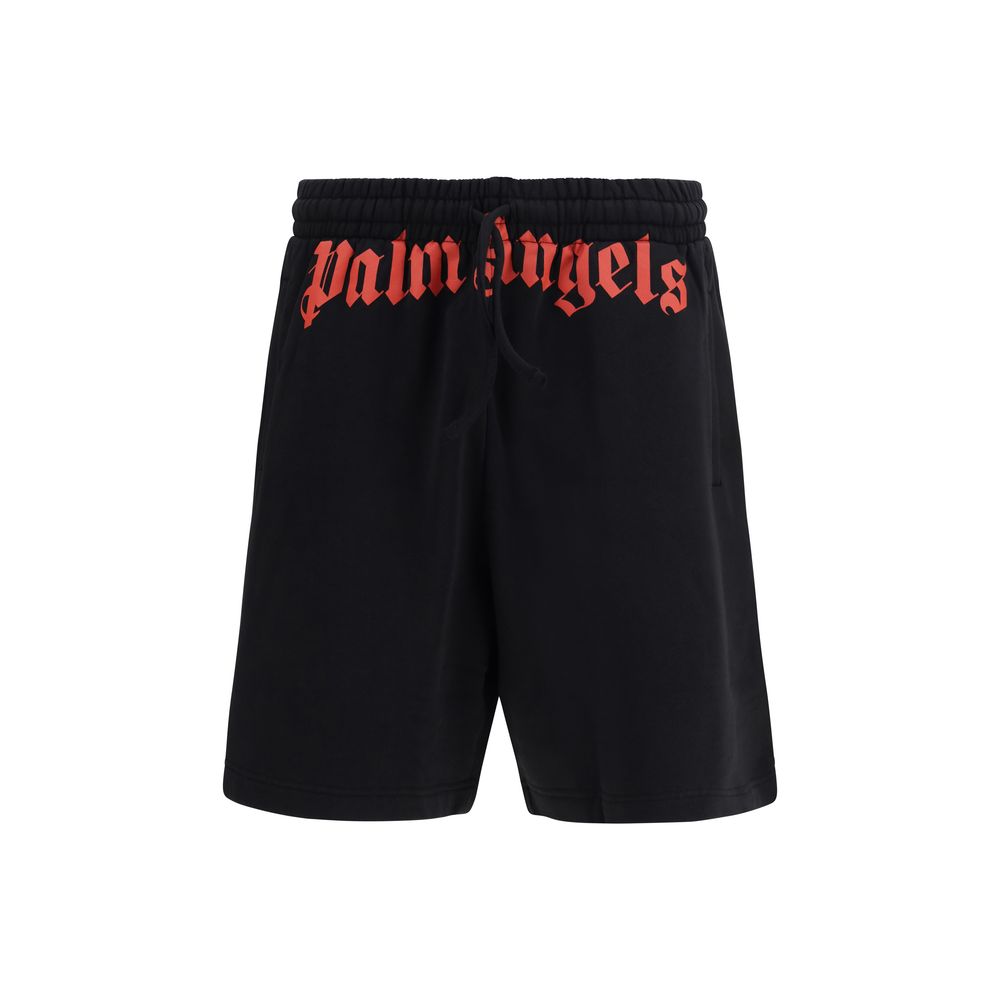 Palm Angels Black Cotton Bermuda Shorts | Regal Royce