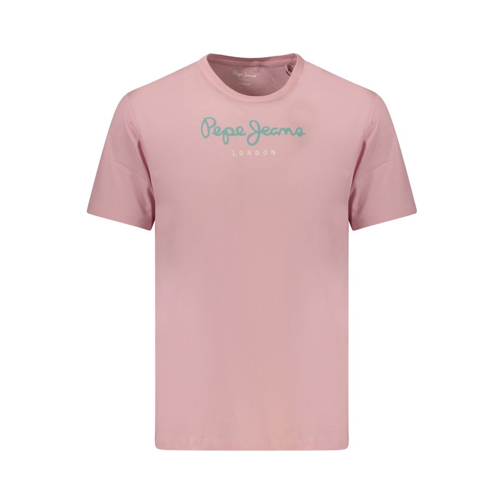Pepe Jeans Pink Cotton Men's T-Shirt | Regal Royce