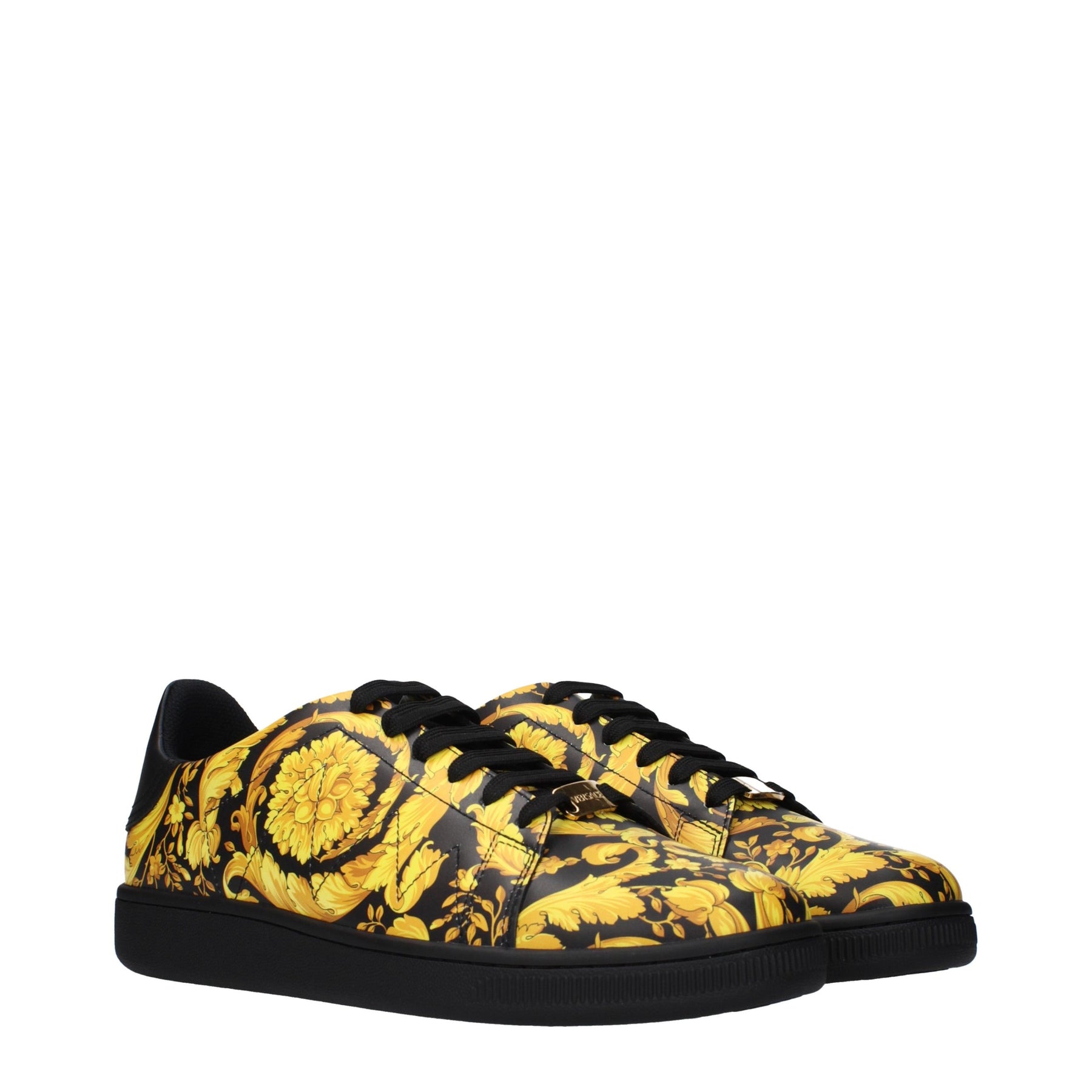 Versace Black Leather Chunky Sneakers | Regal Royce