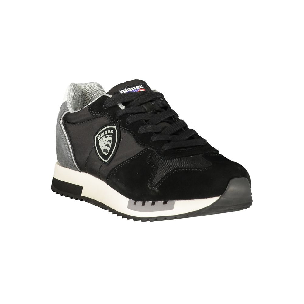 Blauer Black Polyurethane Men's Sneaker | Regal Royce
