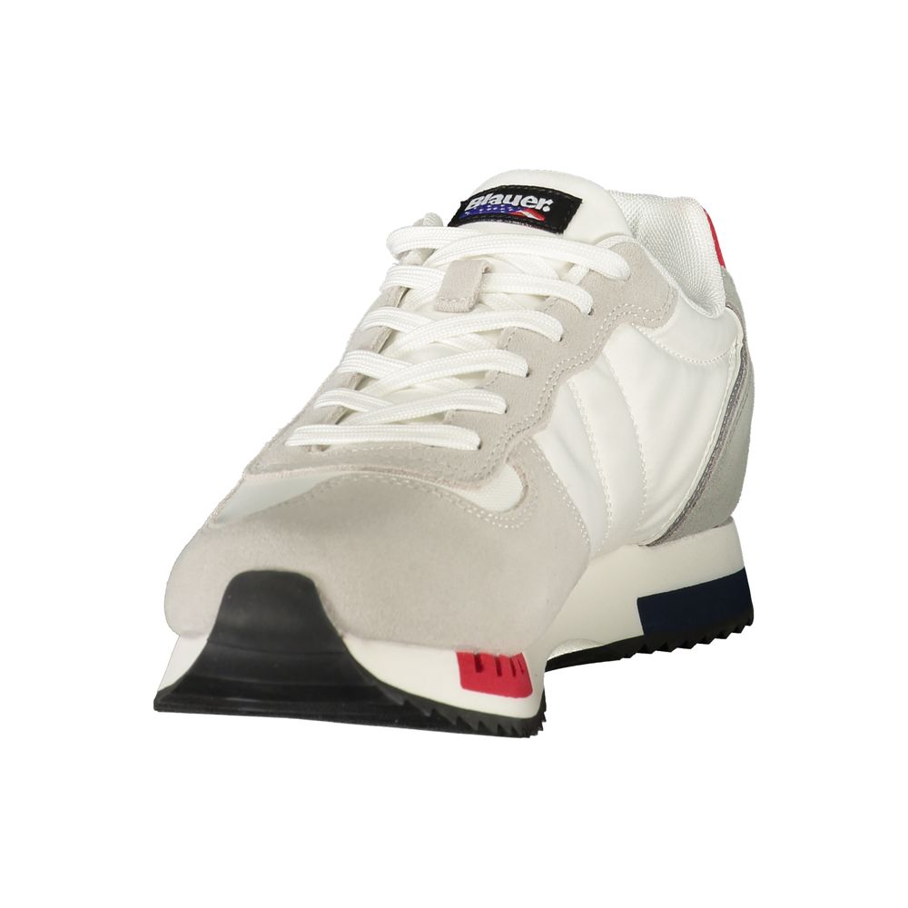 Blauer White Polyurethane Mens Sneaker | Regal Royce