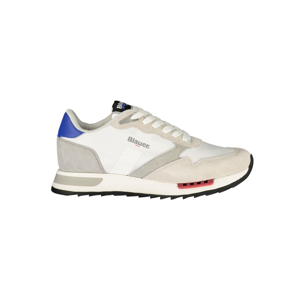 Blauer White Polyester Men's Sneaker | Regal Royce