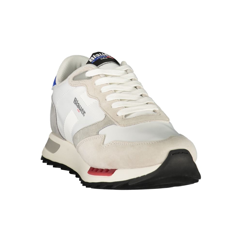Blauer White Polyester Men's Sneaker | Regal Royce