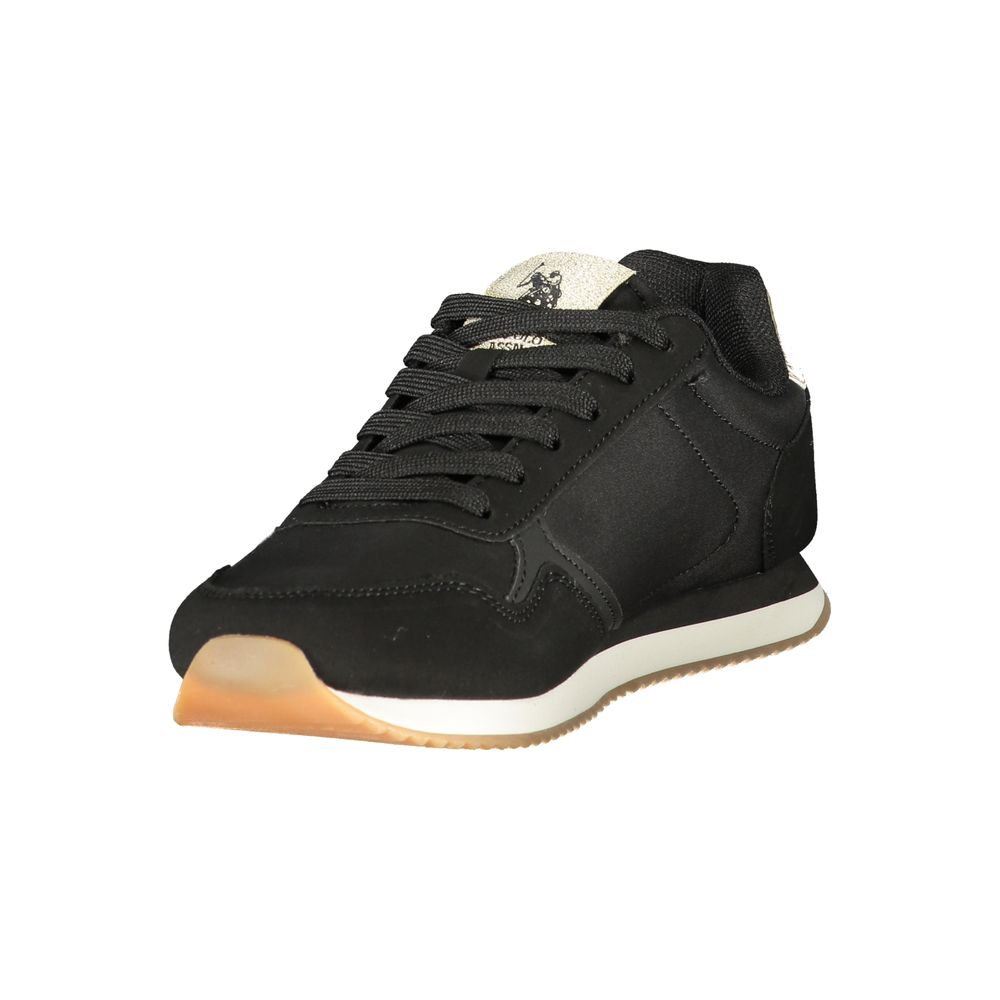 U.S. POLO ASSN. Black Polyurethane Women's Sneaker | Regal Royce