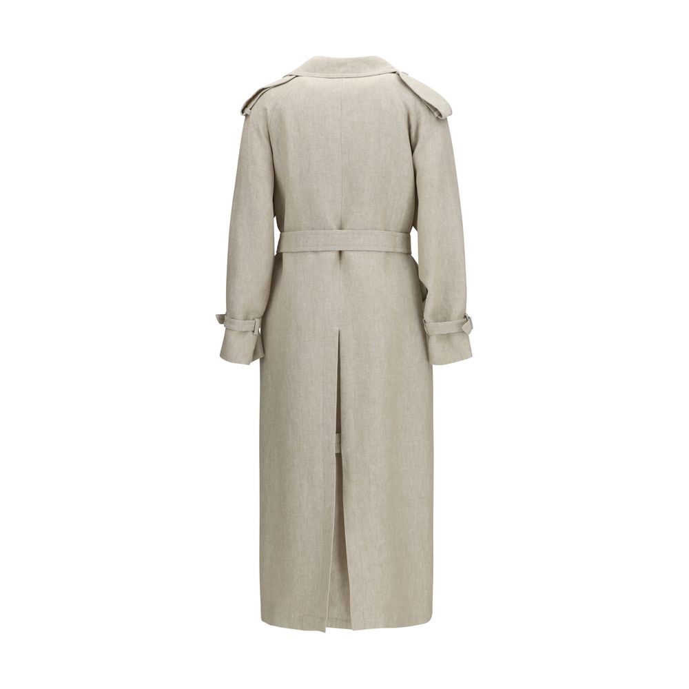 Max Mara Brown Linen Trench Coat | Regal Royce