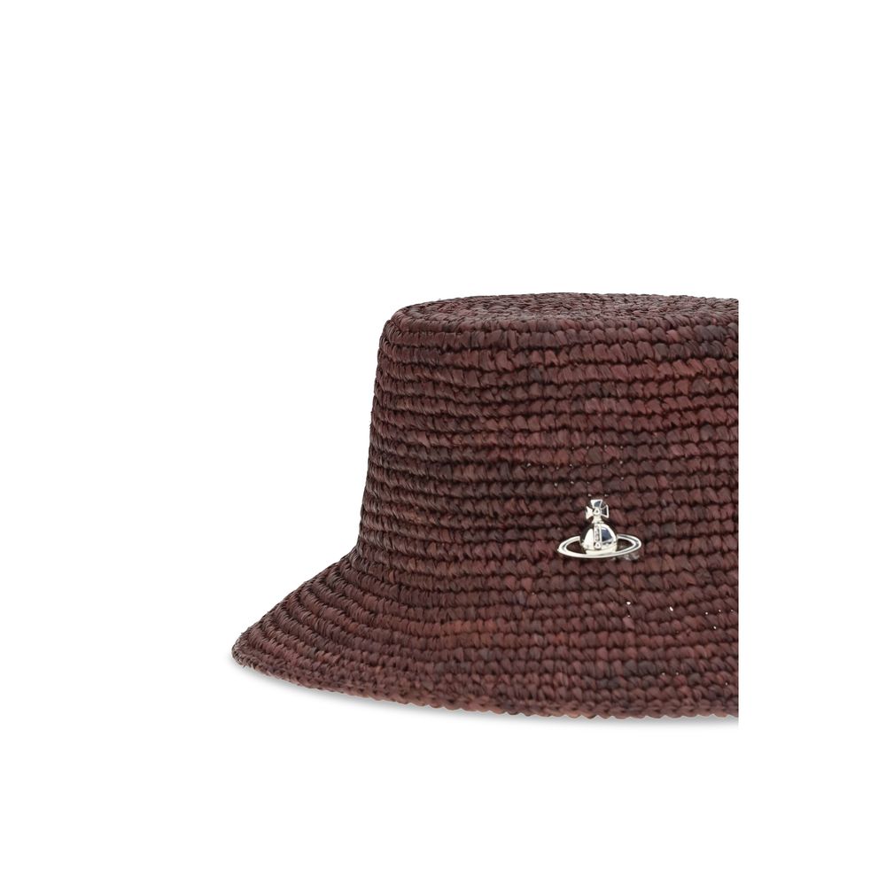 Vivienne Westwood Brown Raffia Bucket Hat | Regal Royce