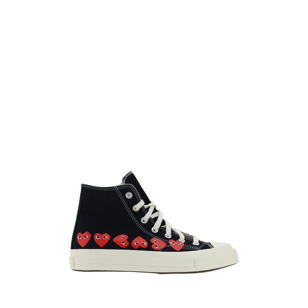 Comme Des Garçons Play x Converse Black Cotton High Top Sneakers | Regal Royce