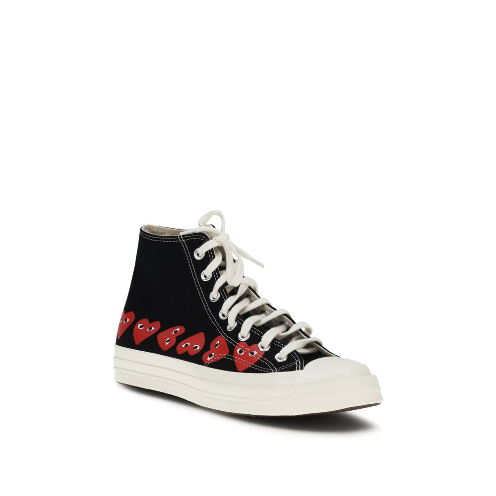 Comme Des Garçons Play x Converse Black Cotton High Top Sneakers | Regal Royce