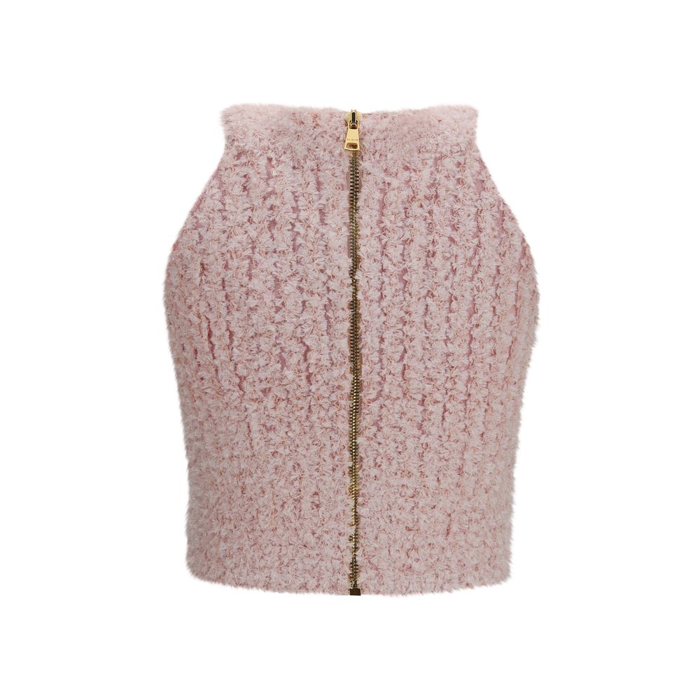 Balmain Multicolor Viscose Sleeveles T-Shirt | Regal Royce