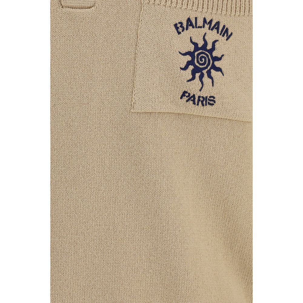 Balmain Beige Cotton Polo Shirt | Regal Royce