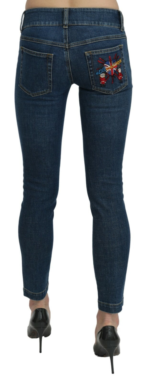 Dolce & Gabbana Blue Slim Fit Cropped Mid Waist Denim Jeans | Regal Royce