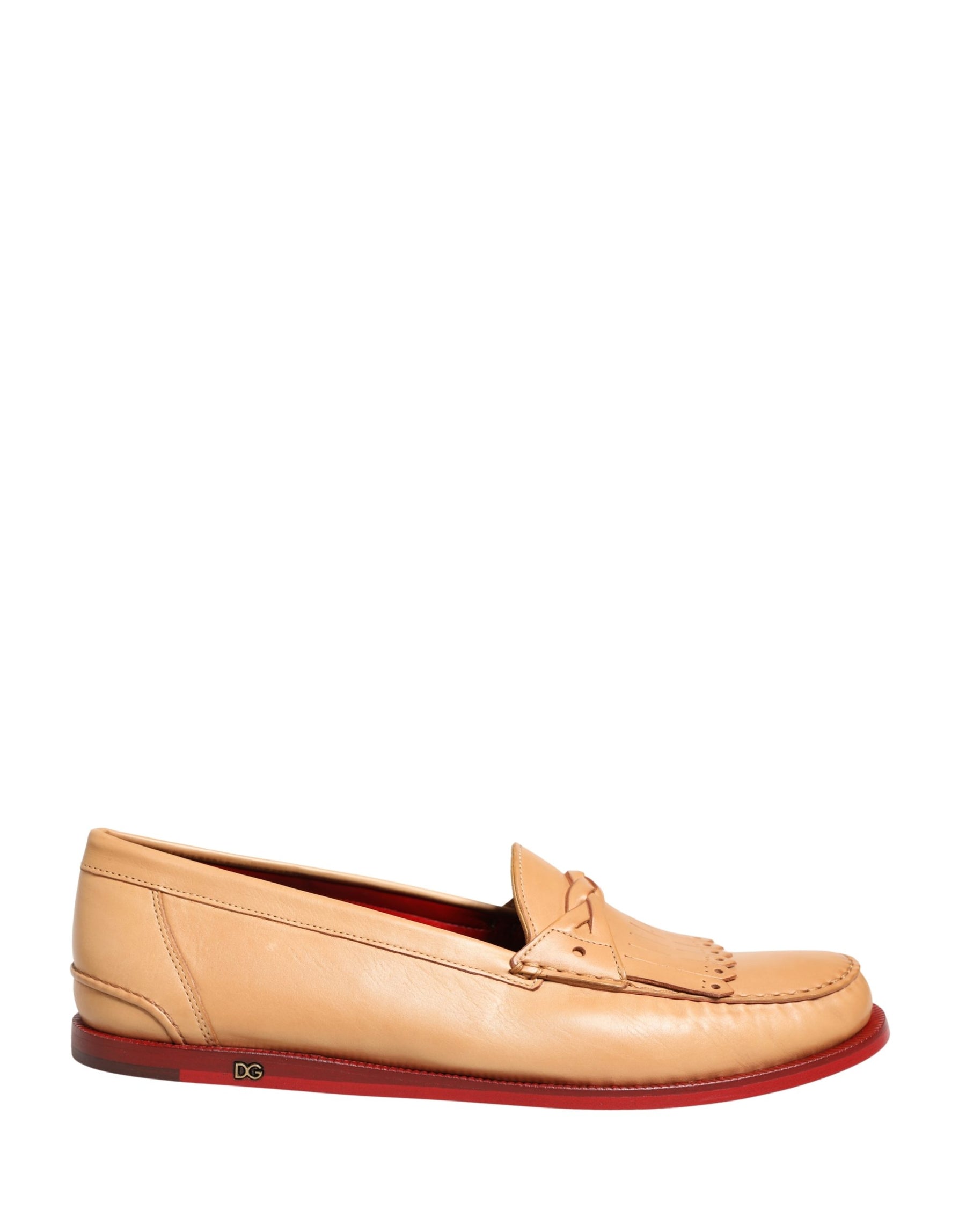 Dolce & Gabbana Beige Tassel Leather Men Slip On Loafers Shoes | Regal Royce