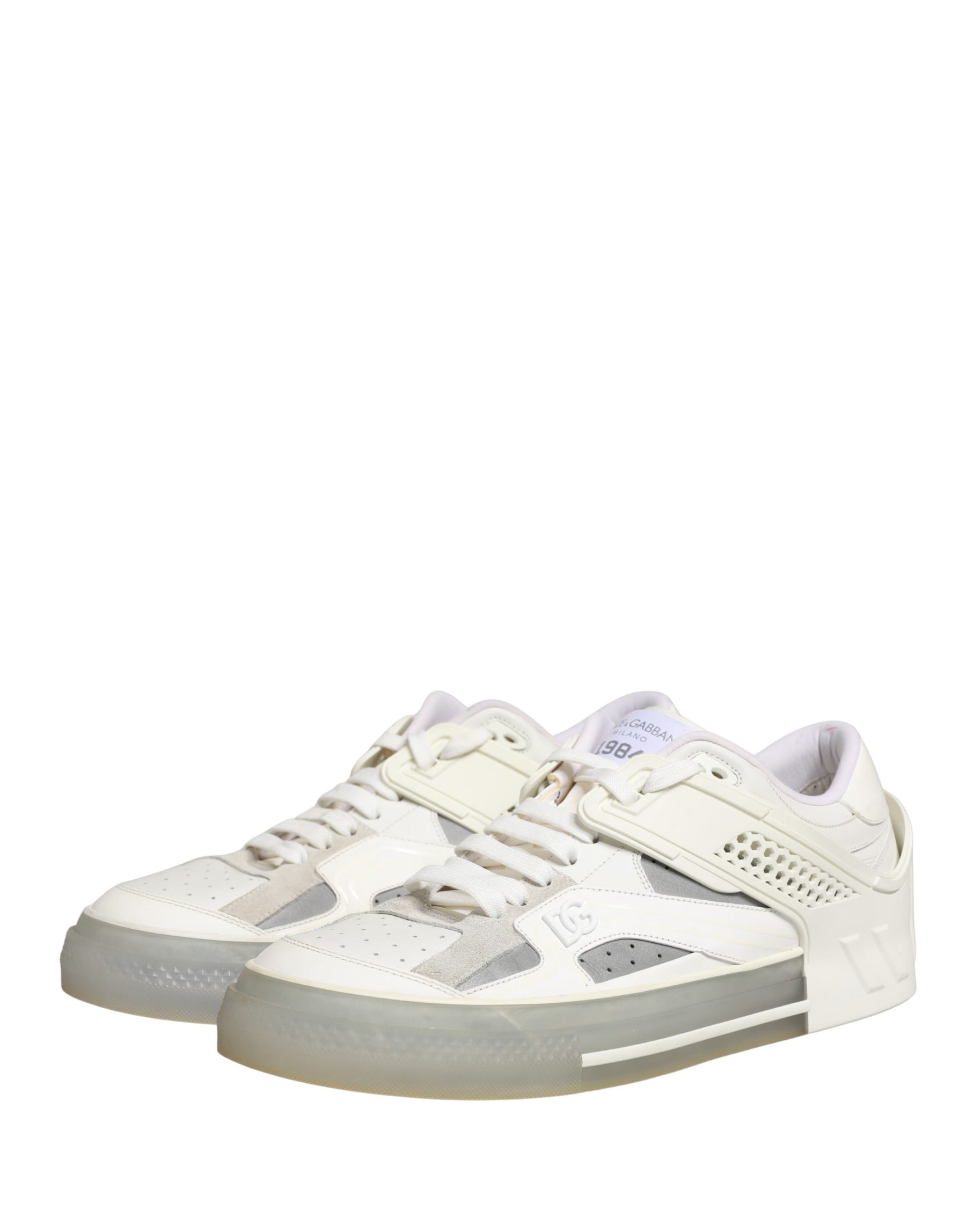Dolce & Gabbana White Low Top Custom 2.Zero Sneakers Shoes | Regal Royce