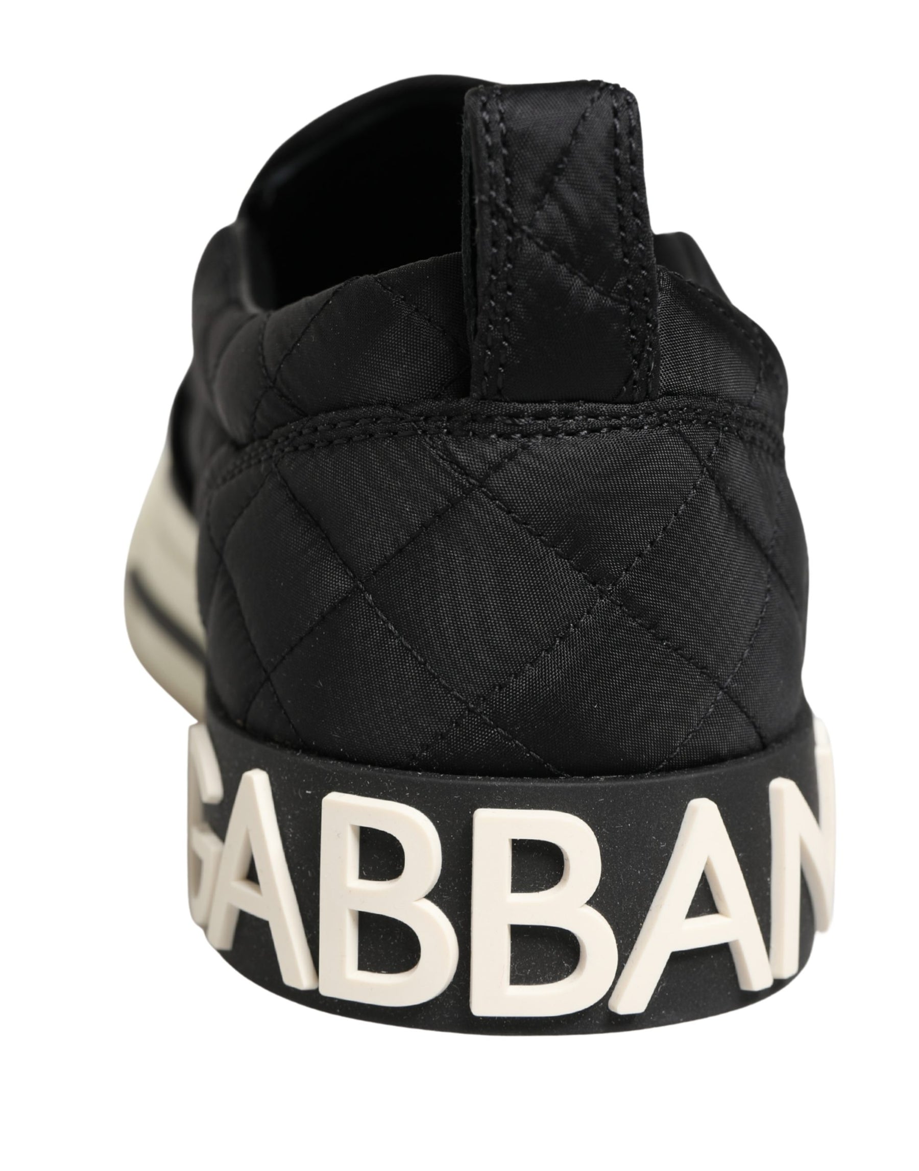 Dolce & Gabbana Black Quilted Slip On Low Top Sneakers Shoes | Regal Royce