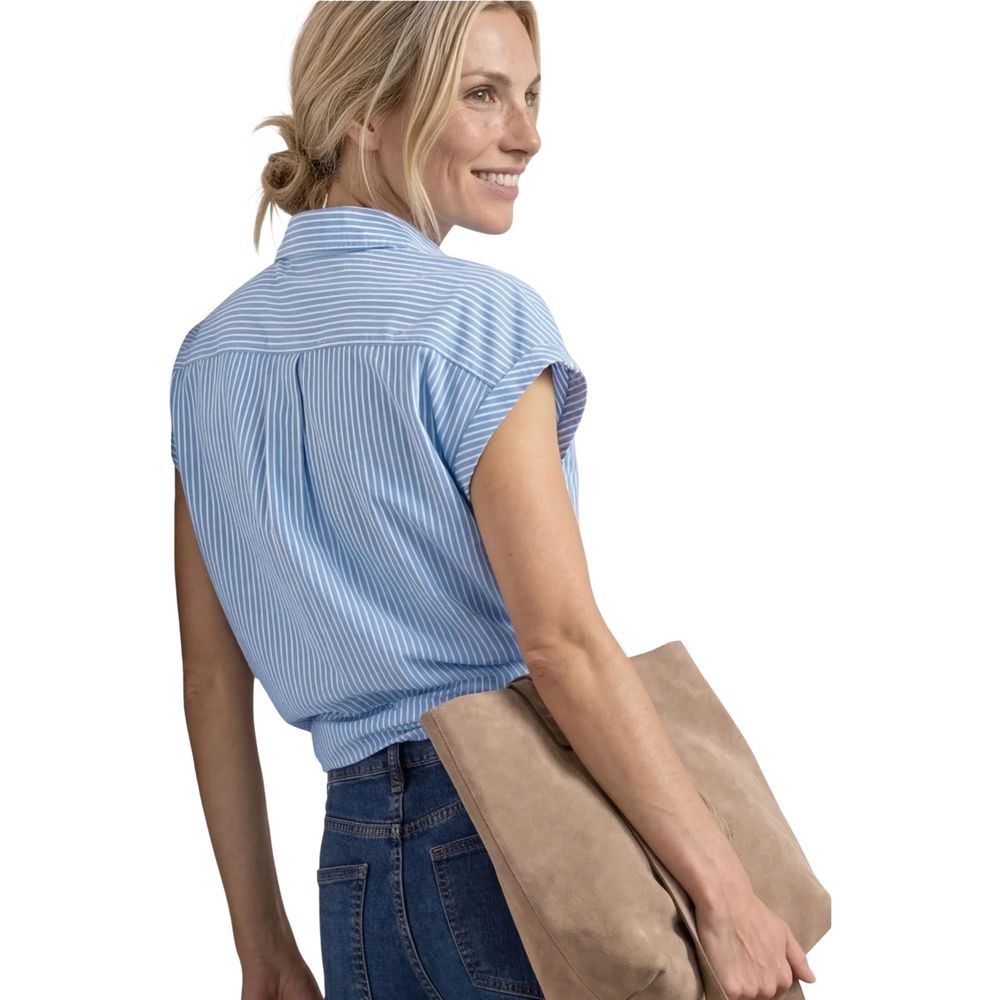 Street One Blue Cotton Shortsleeve Shirt | Regal Royce