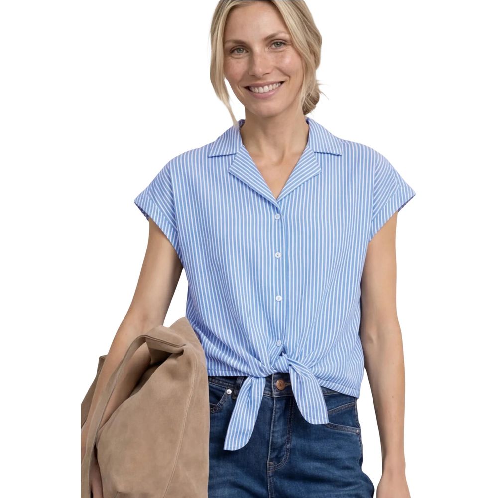 Street One Blue Cotton Shortsleeve Shirt | Regal Royce