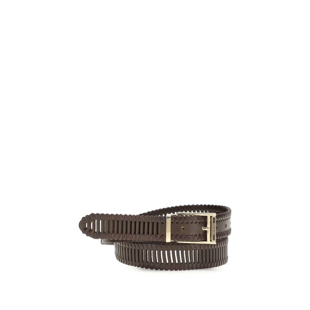 Ferragamo Brown Calf Leather Bos Taurus Regular Belt | Regal Royce