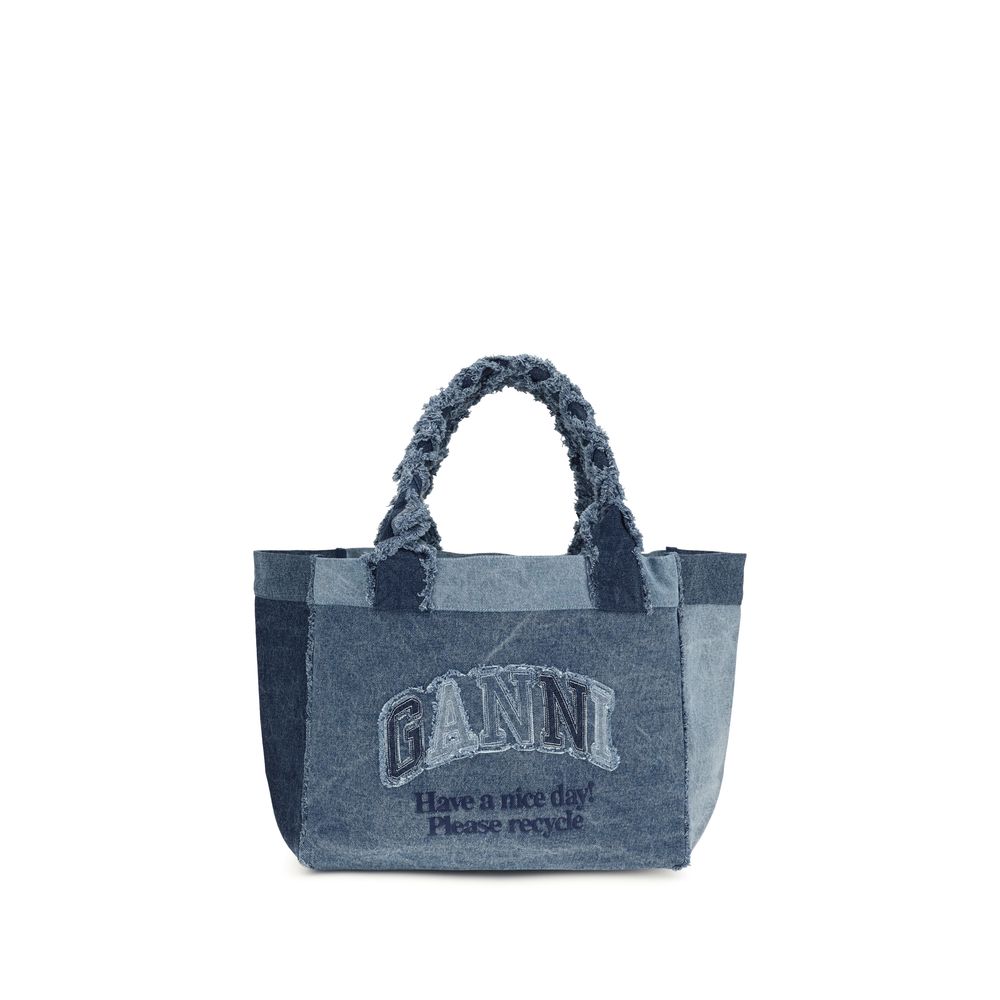 Ganni Blue Cotton Shoulder Bag | Regal Royce