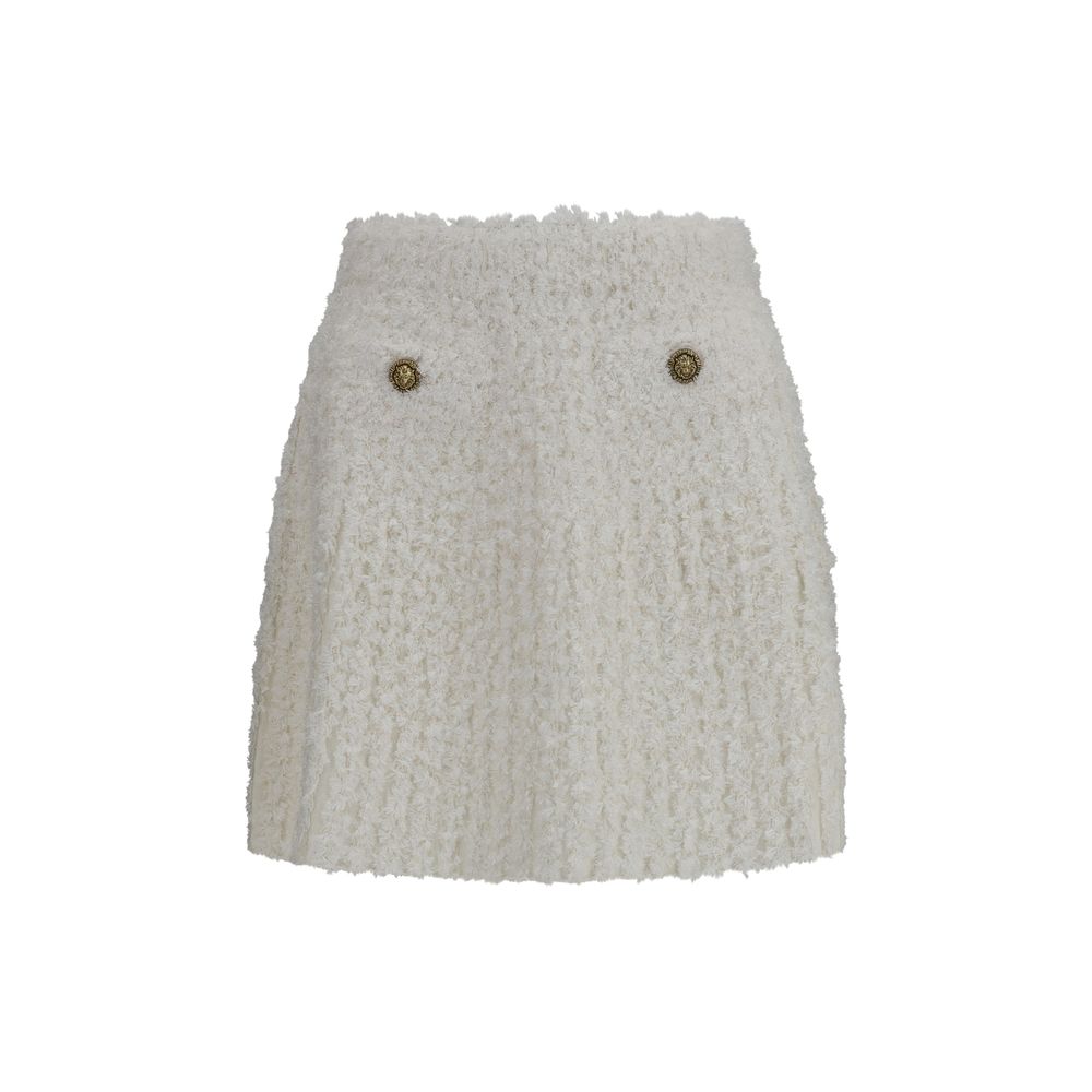 Balmain White Viscose Mini Skirt | Regal Royce