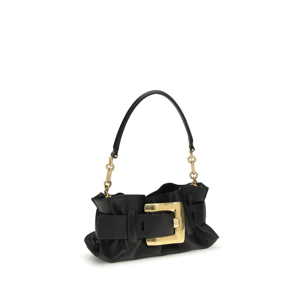 Balmain Black Calf Leather Bos Taurus Shoulder Bag | Regal Royce