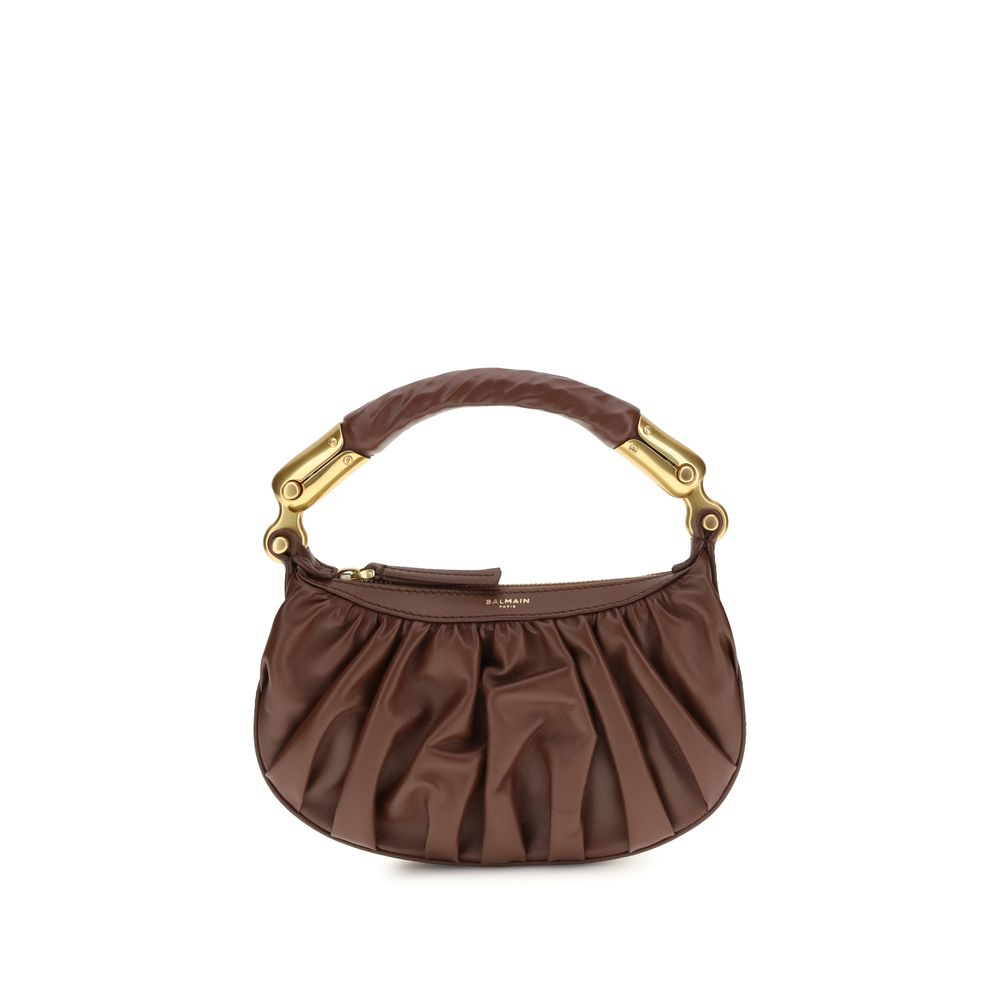 Balmain Brown Calf Leather Bos Taurus Shoulder Bag | Regal Royce