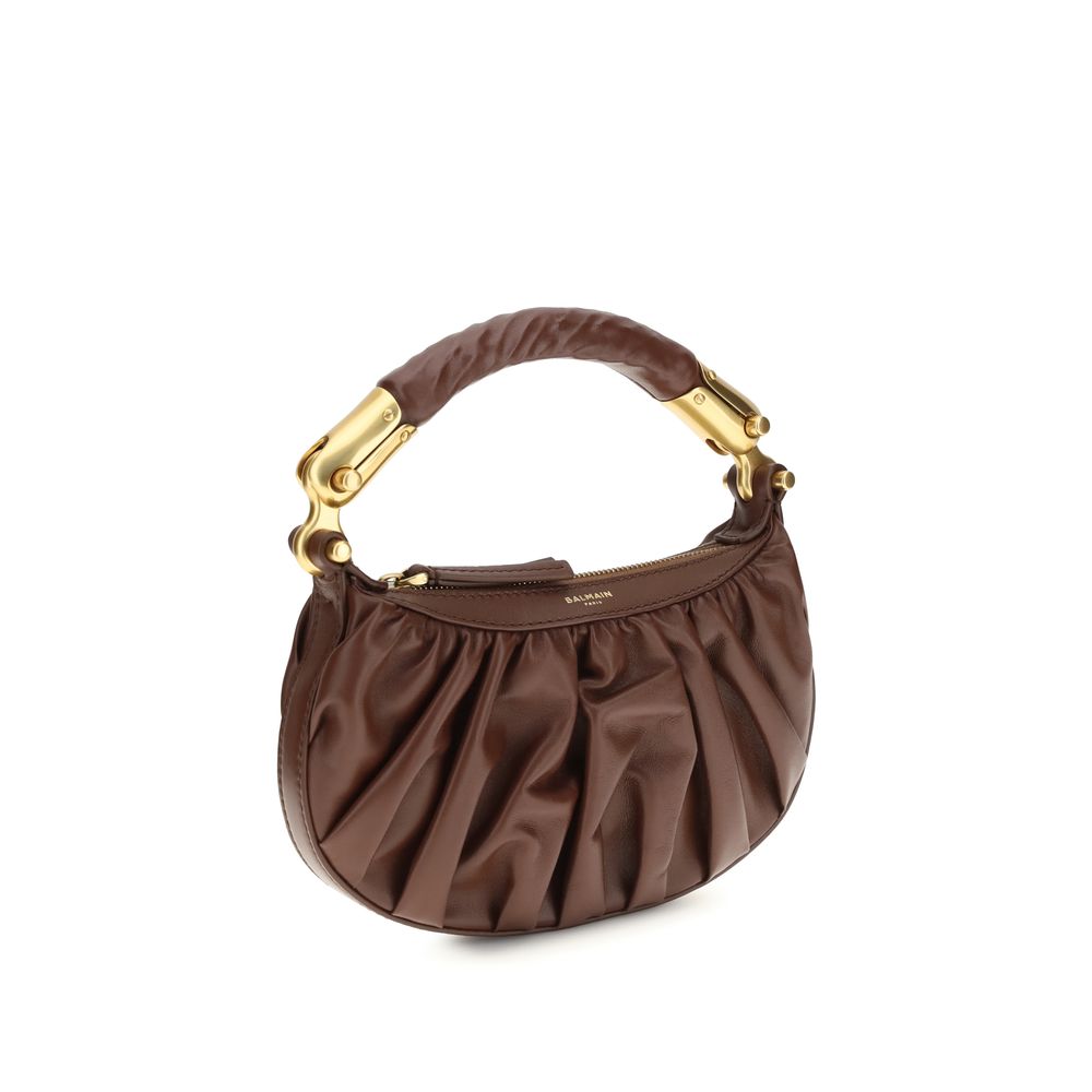 Balmain Brown Calf Leather Bos Taurus Shoulder Bag | Regal Royce
