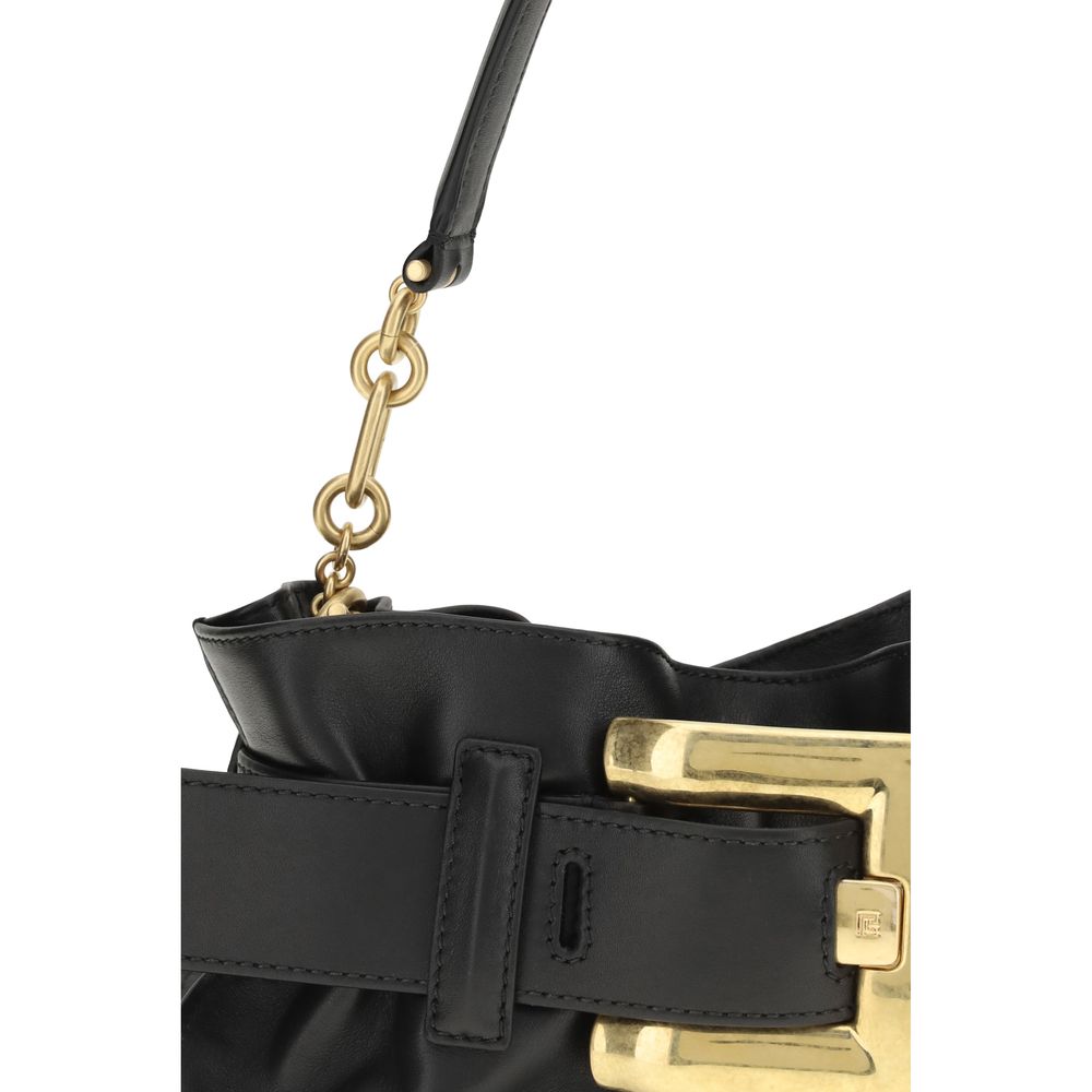 Balmain Black Calf Leather Bos Taurus Shoulder Bag | Regal Royce