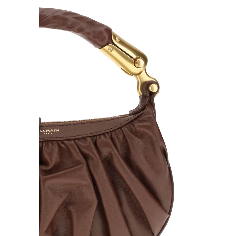 Balmain Brown Calf Leather Bos Taurus Shoulder Bag | Regal Royce