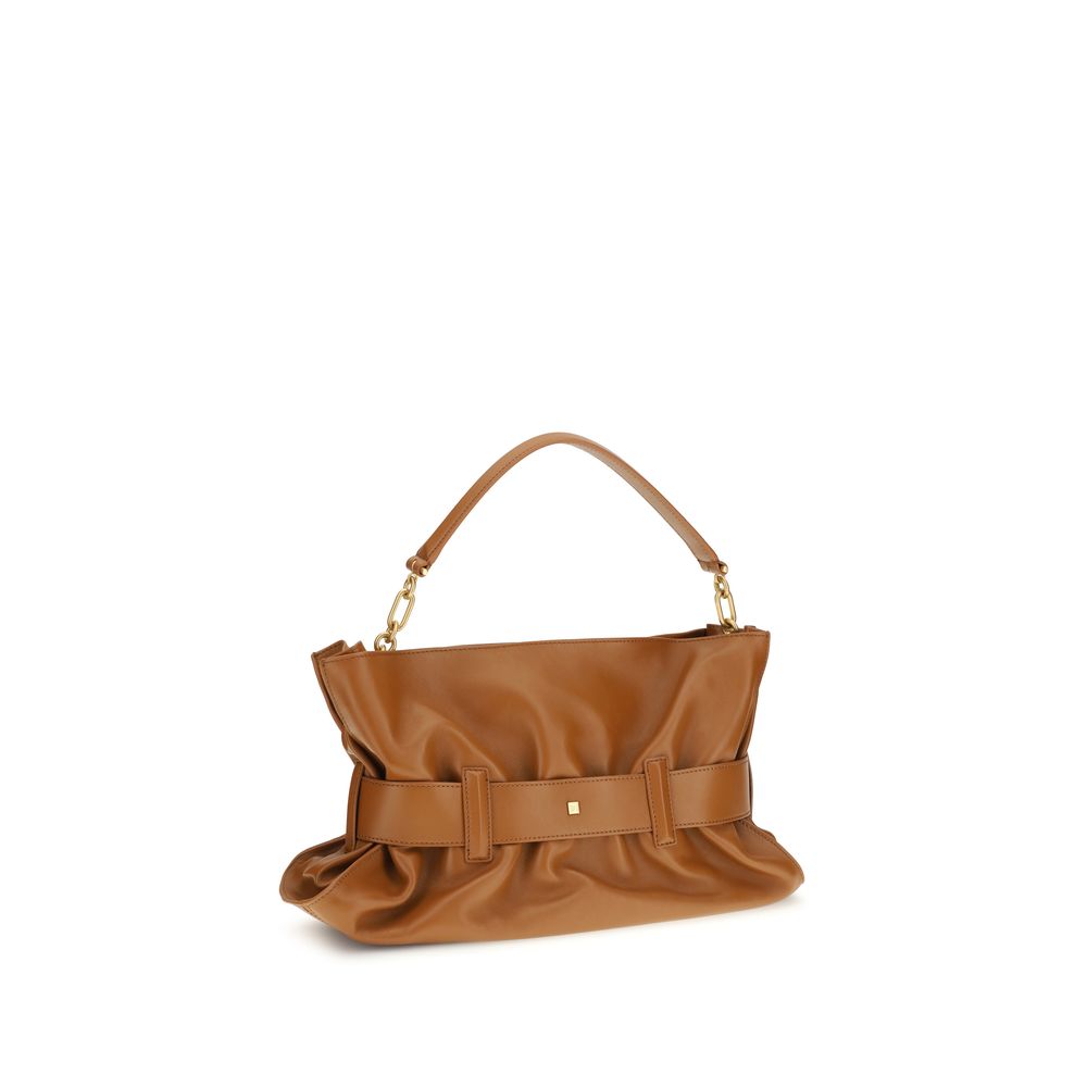 Balmain Brown Calf Leather Bos Taurus Shoulder Bag | Regal Royce
