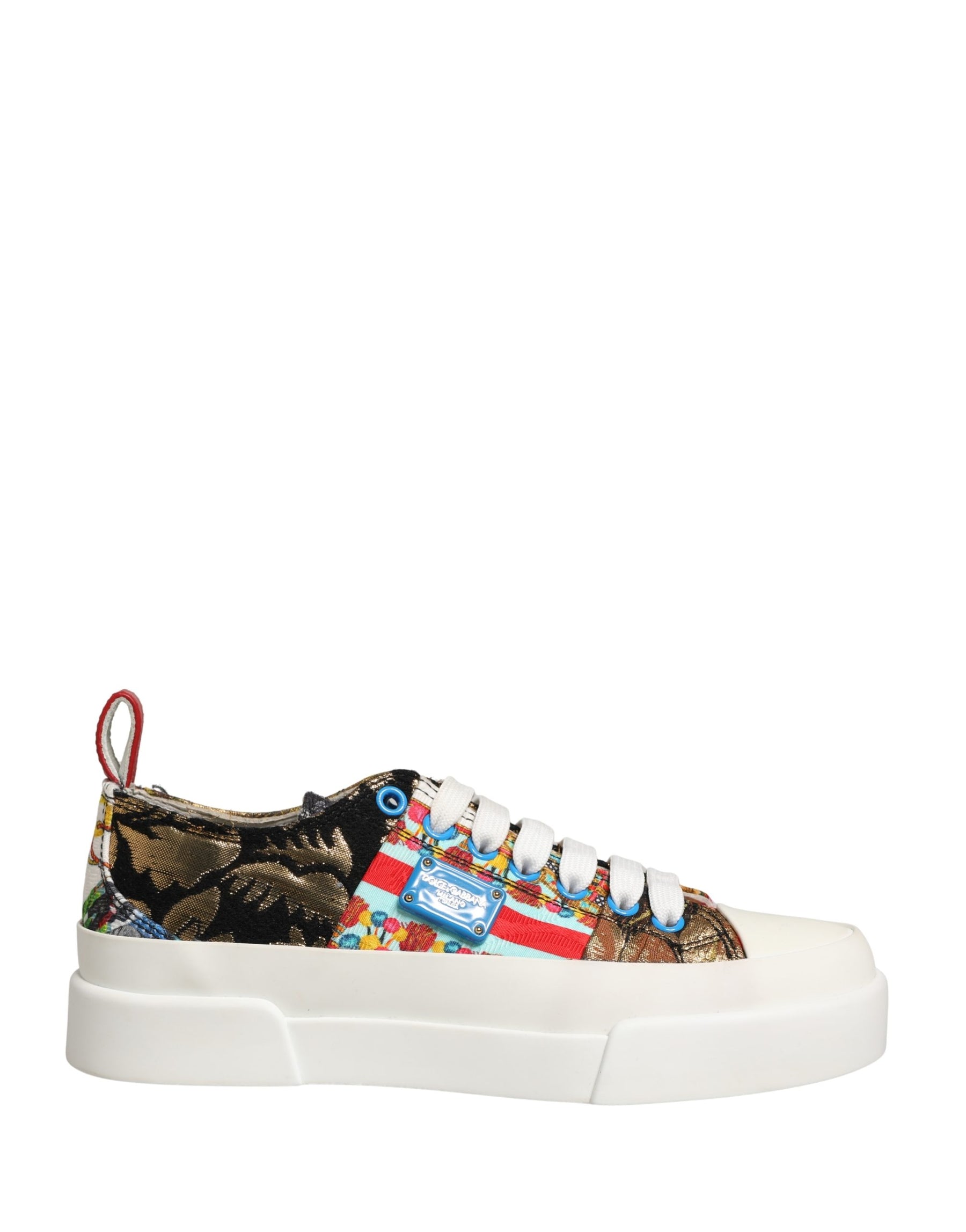 Dolce & Gabbana Multicolor Patchwork Low Top Sneakers Shoes | Regal Royce