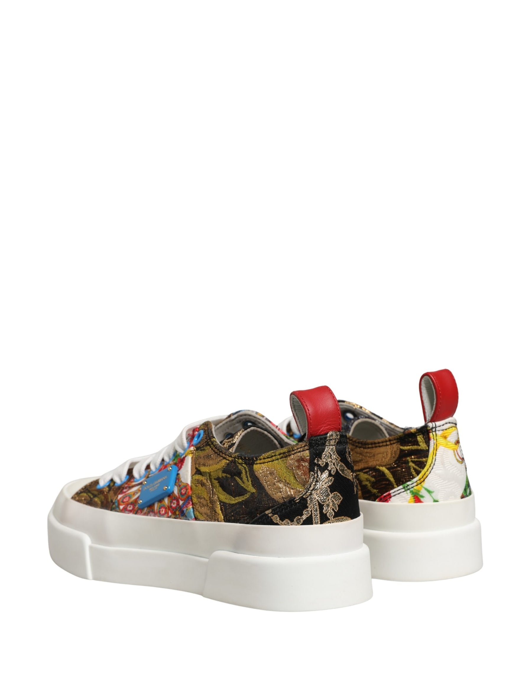 Dolce & Gabbana Multicolor Patchwork Low Top Sneakers Shoes | Regal Royce