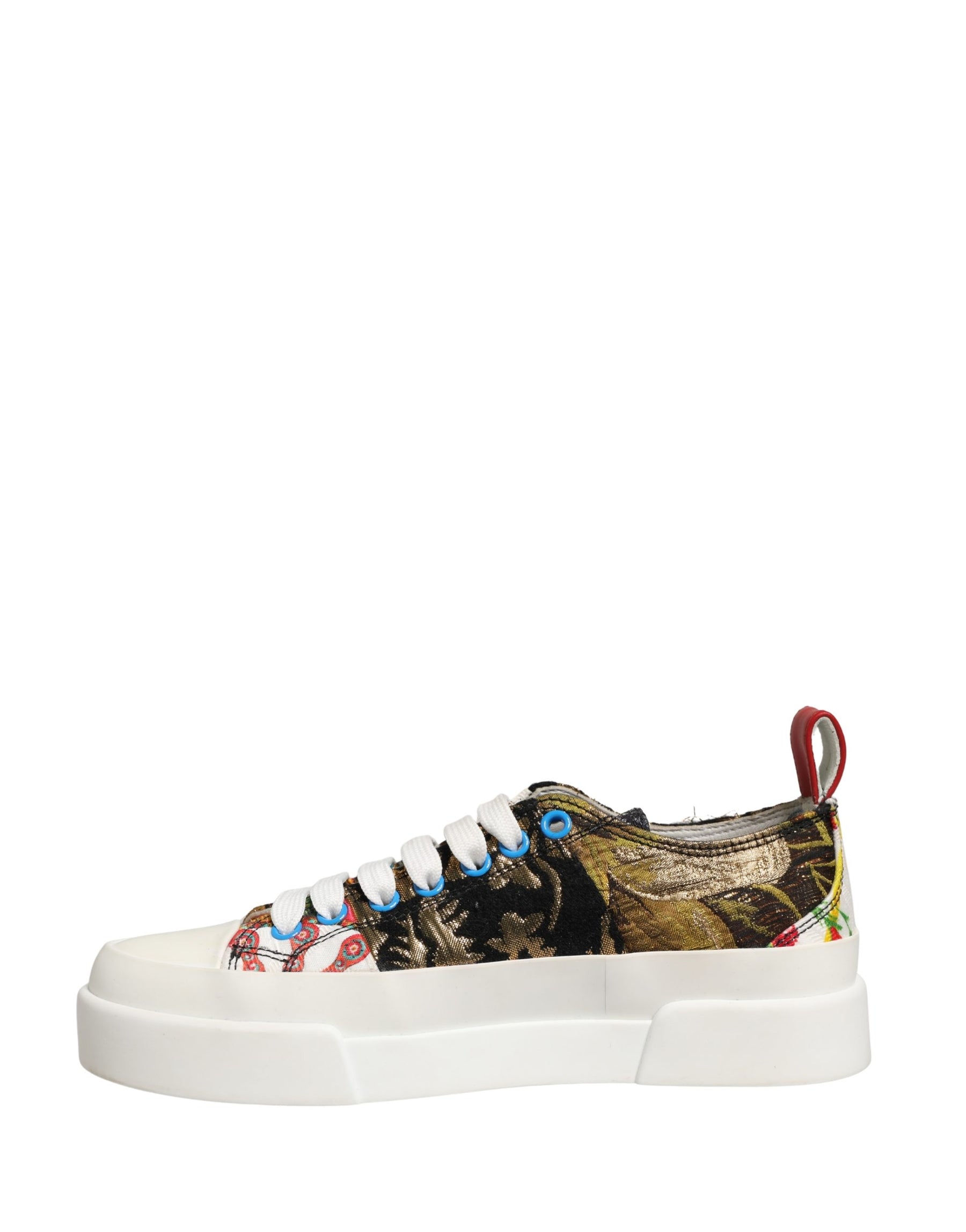 Dolce & Gabbana Multicolor Patchwork Low Top Sneakers Shoes | Regal Royce
